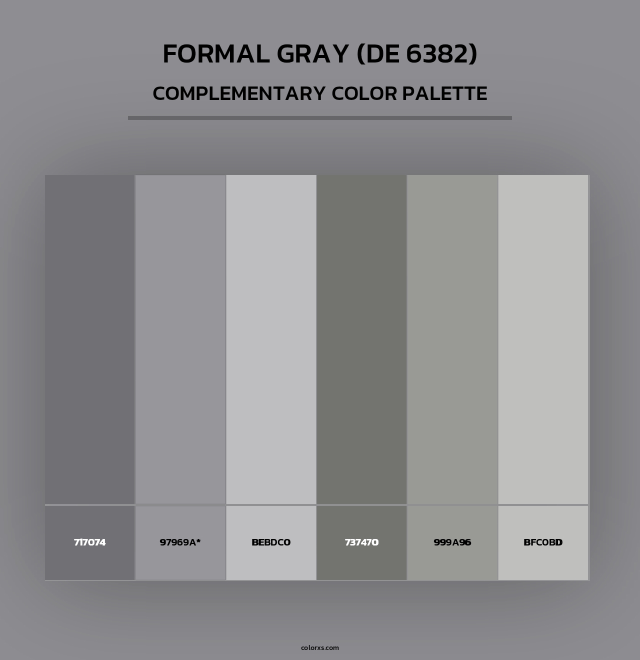 Formal Gray (DE 6382) - Complementary Color Palette