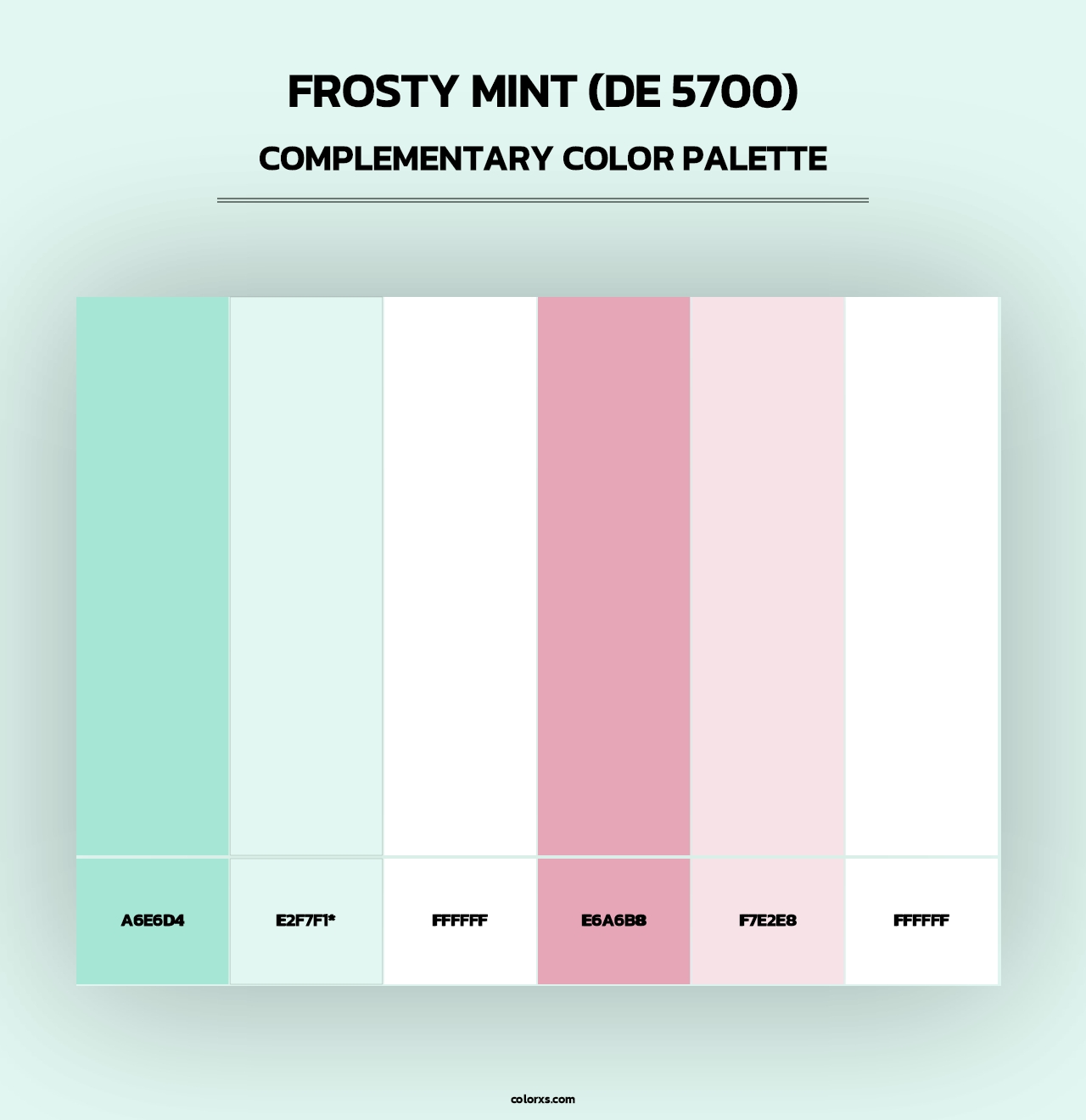 Frosty Mint (DE 5700) - Complementary Color Palette