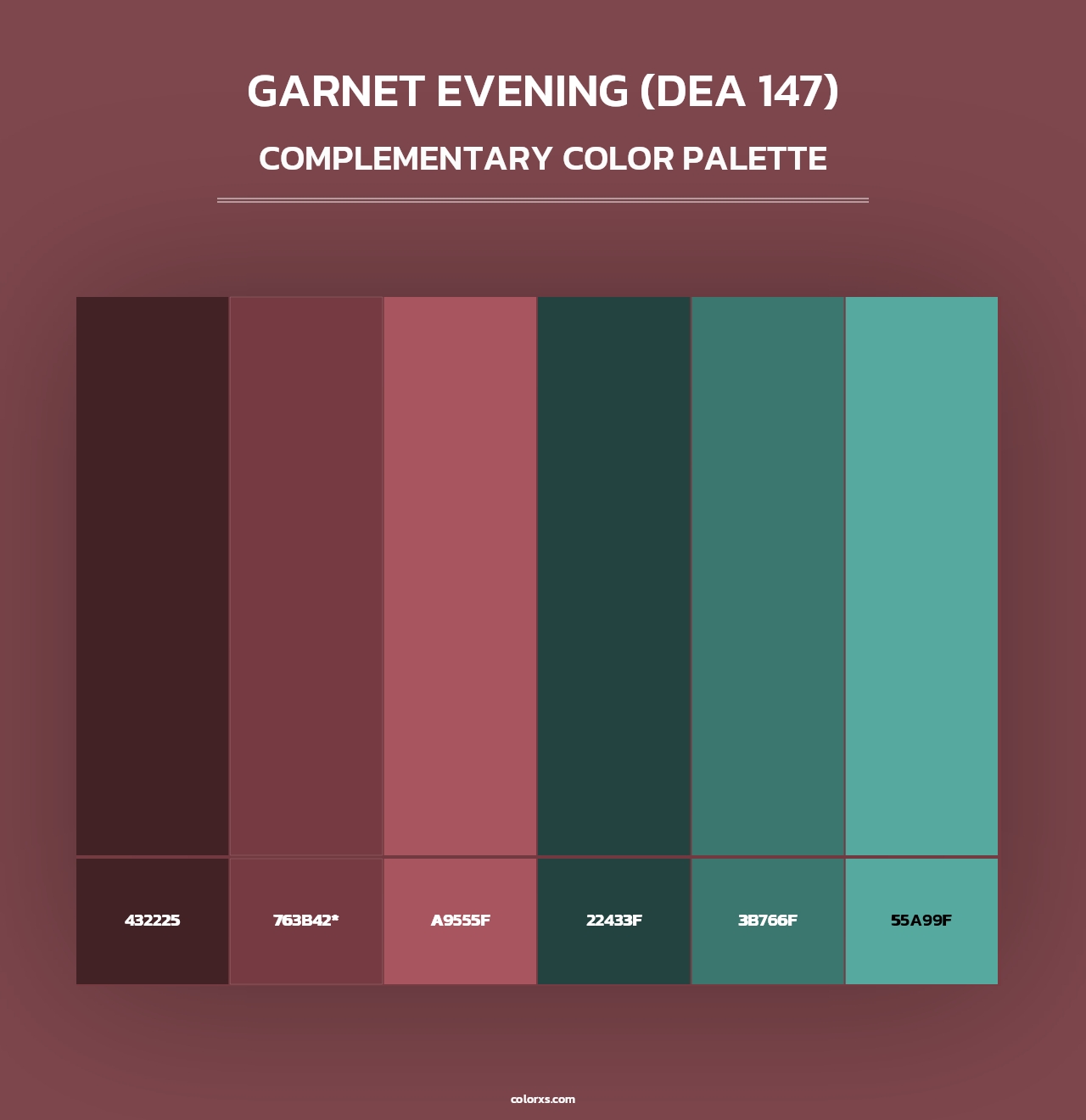 Garnet Evening (DEA 147) - Complementary Color Palette