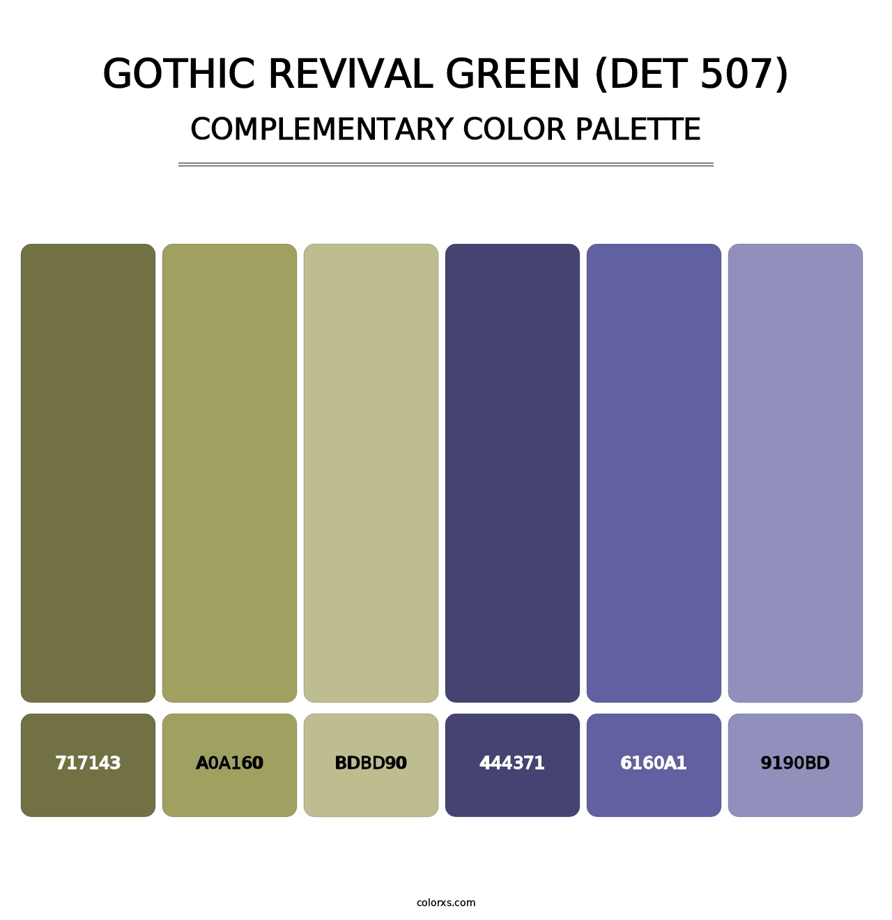 Gothic Revival Green (DET 507) - Complementary Color Palette