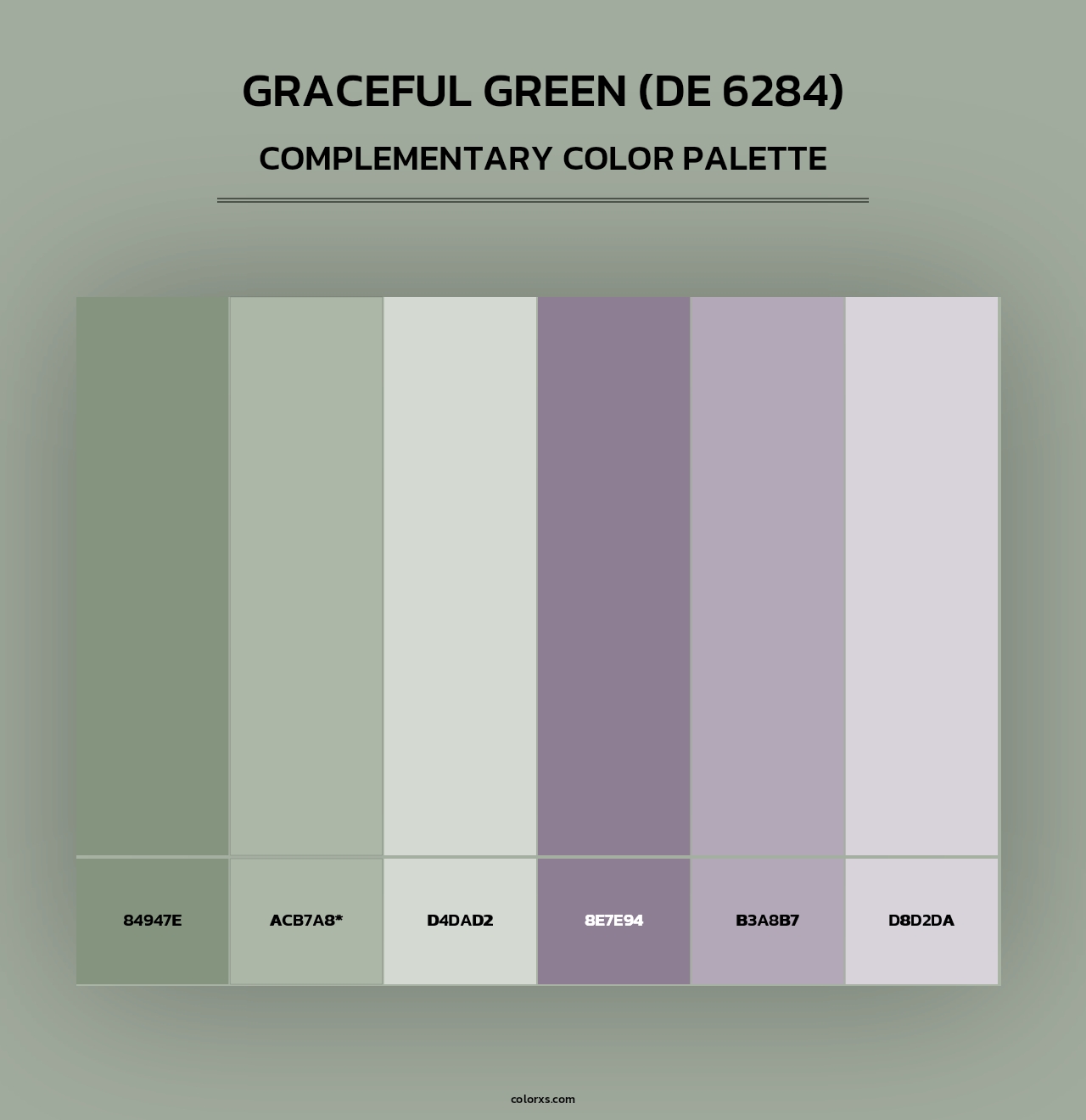 Graceful Green (DE 6284) - Complementary Color Palette