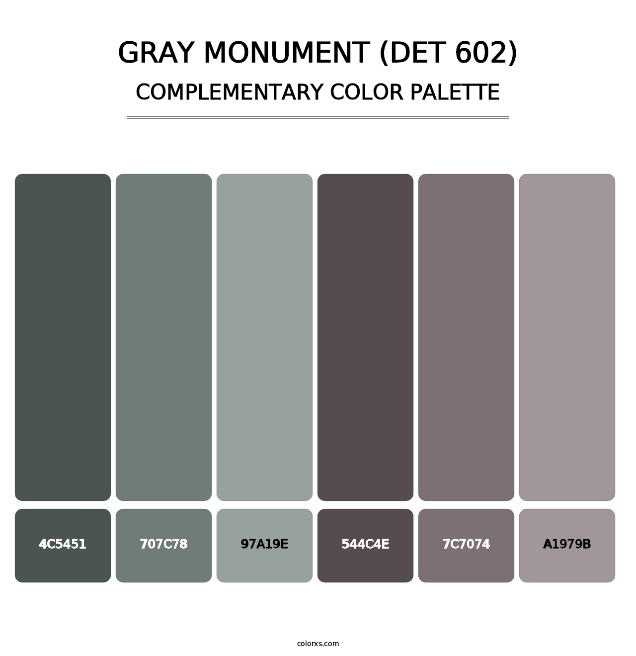 Gray Monument (DET 602) - Complementary Color Palette