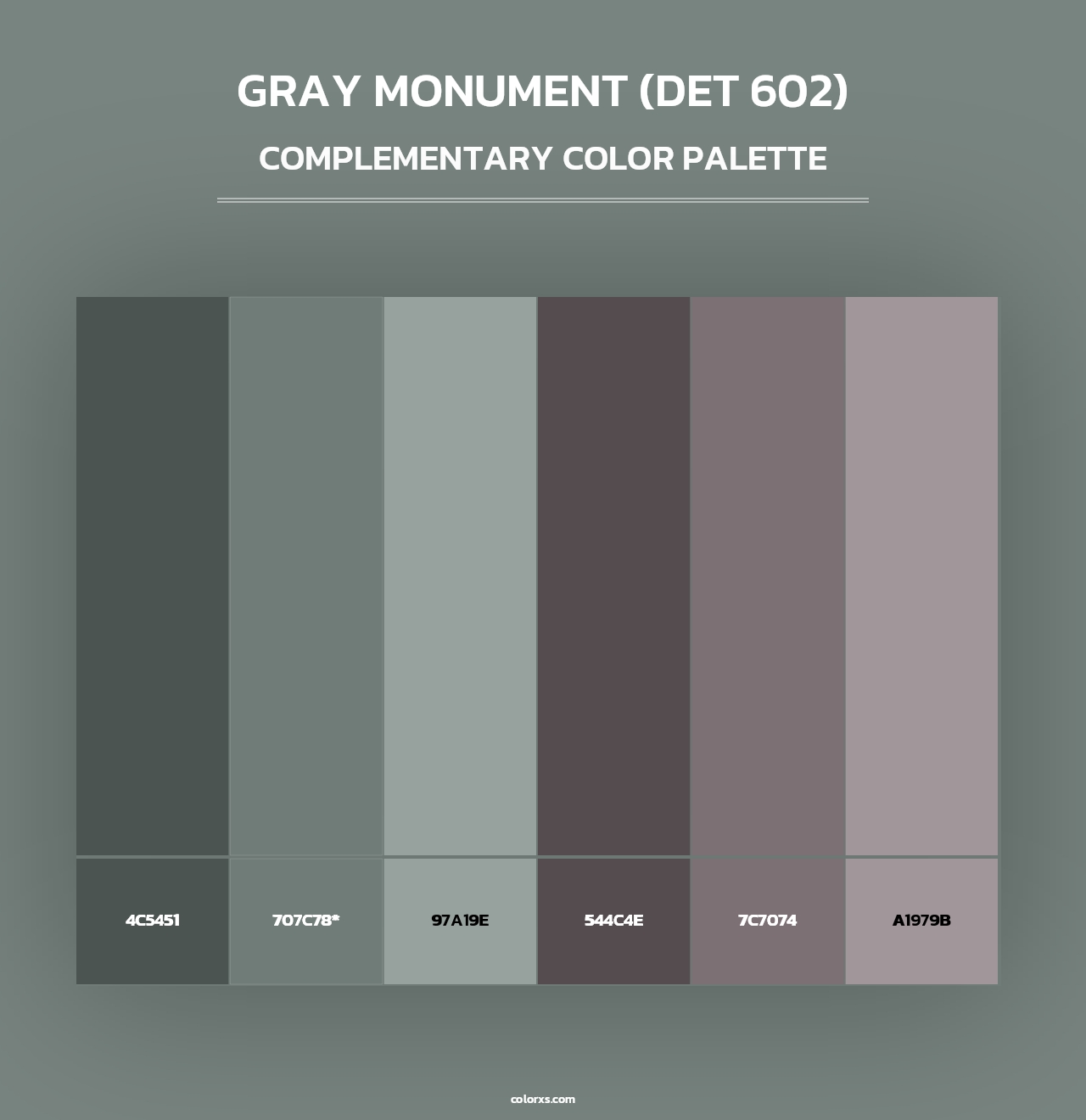 Gray Monument (DET 602) - Complementary Color Palette
