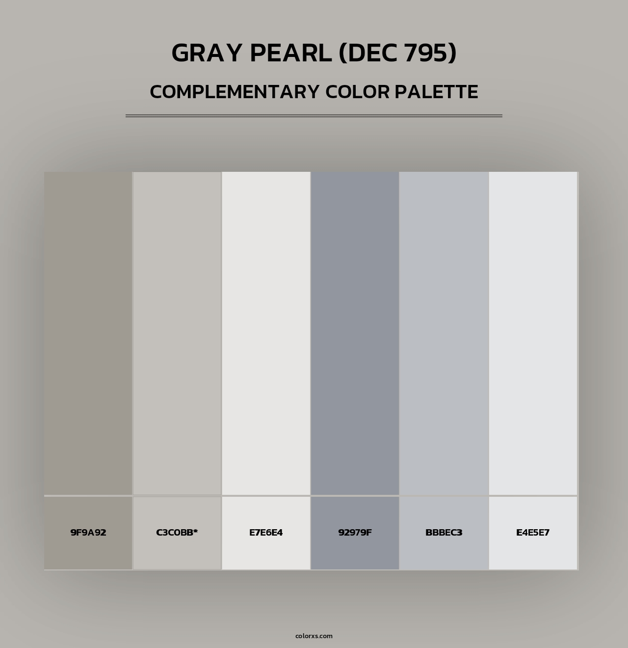 Gray Pearl (DEC 795) - Complementary Color Palette