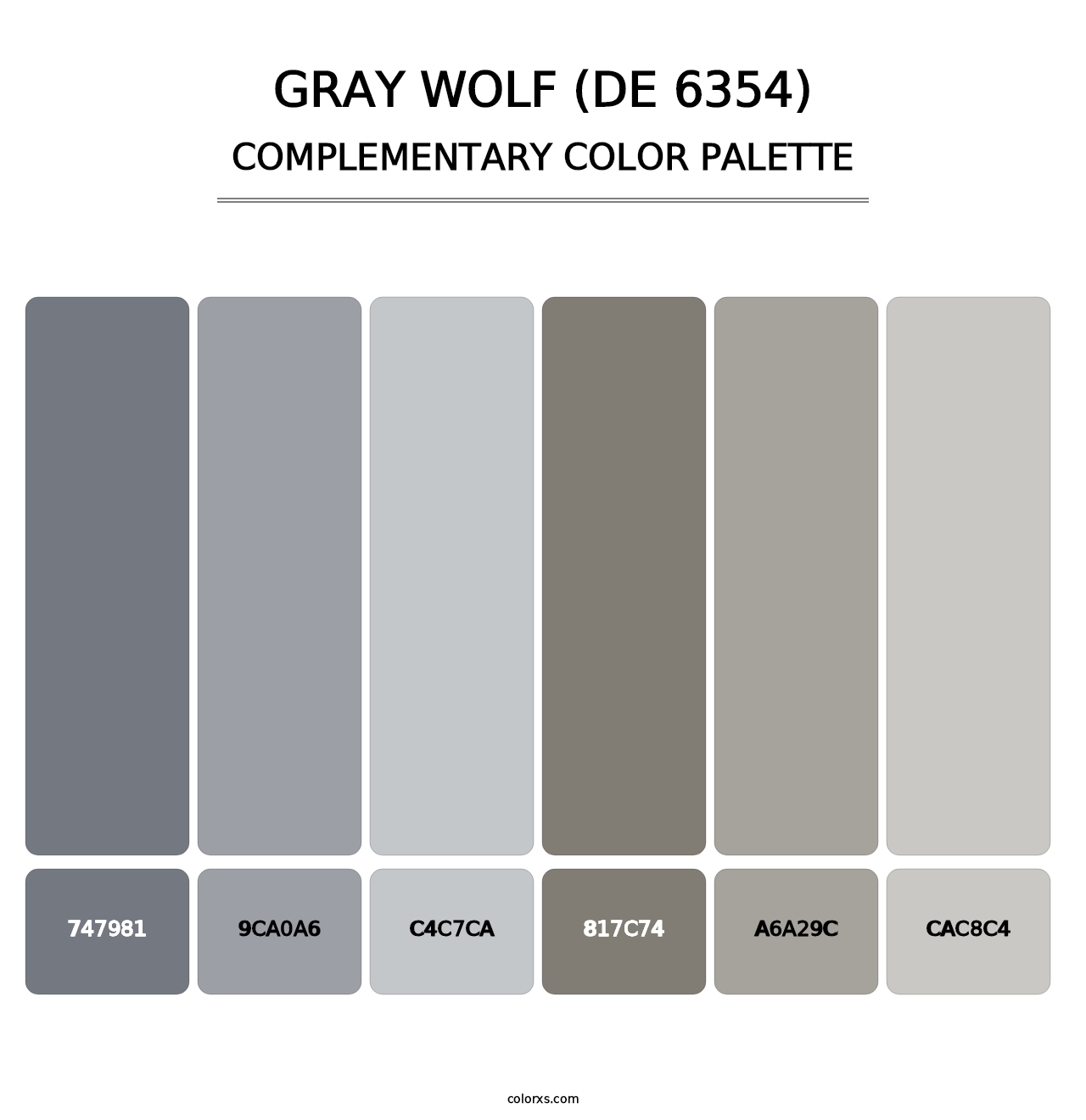 Gray Wolf (DE 6354) - Complementary Color Palette