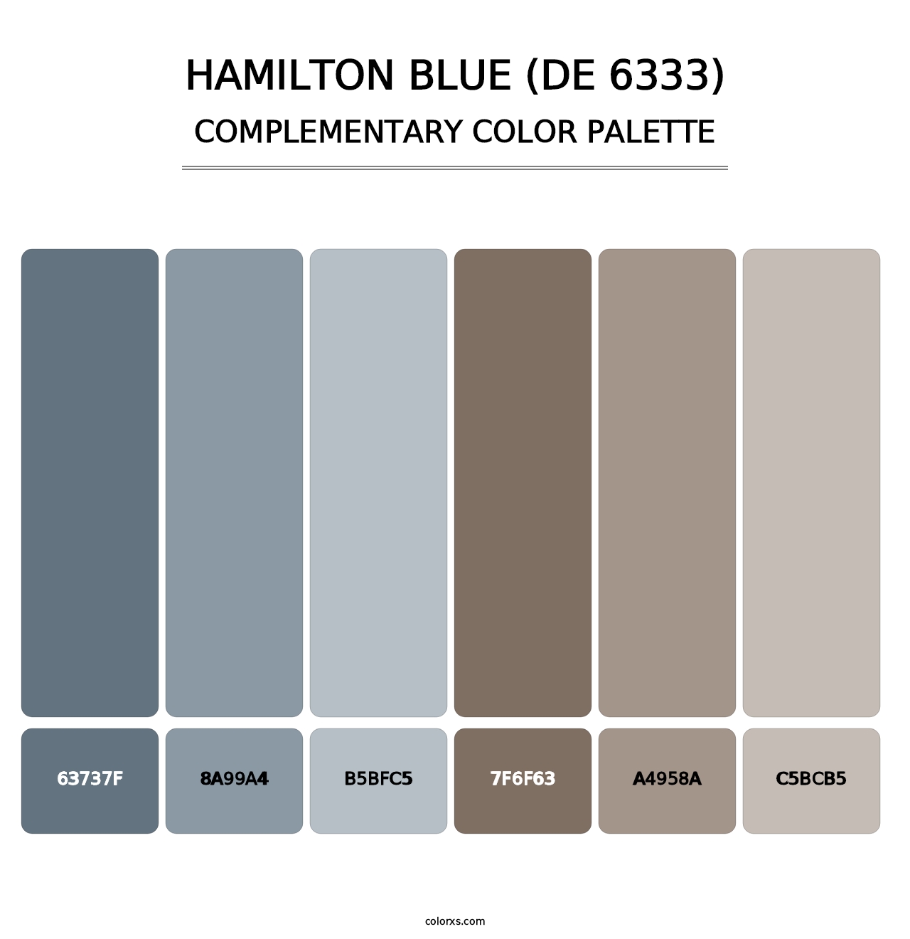 Hamilton Blue (DE 6333) - Complementary Color Palette