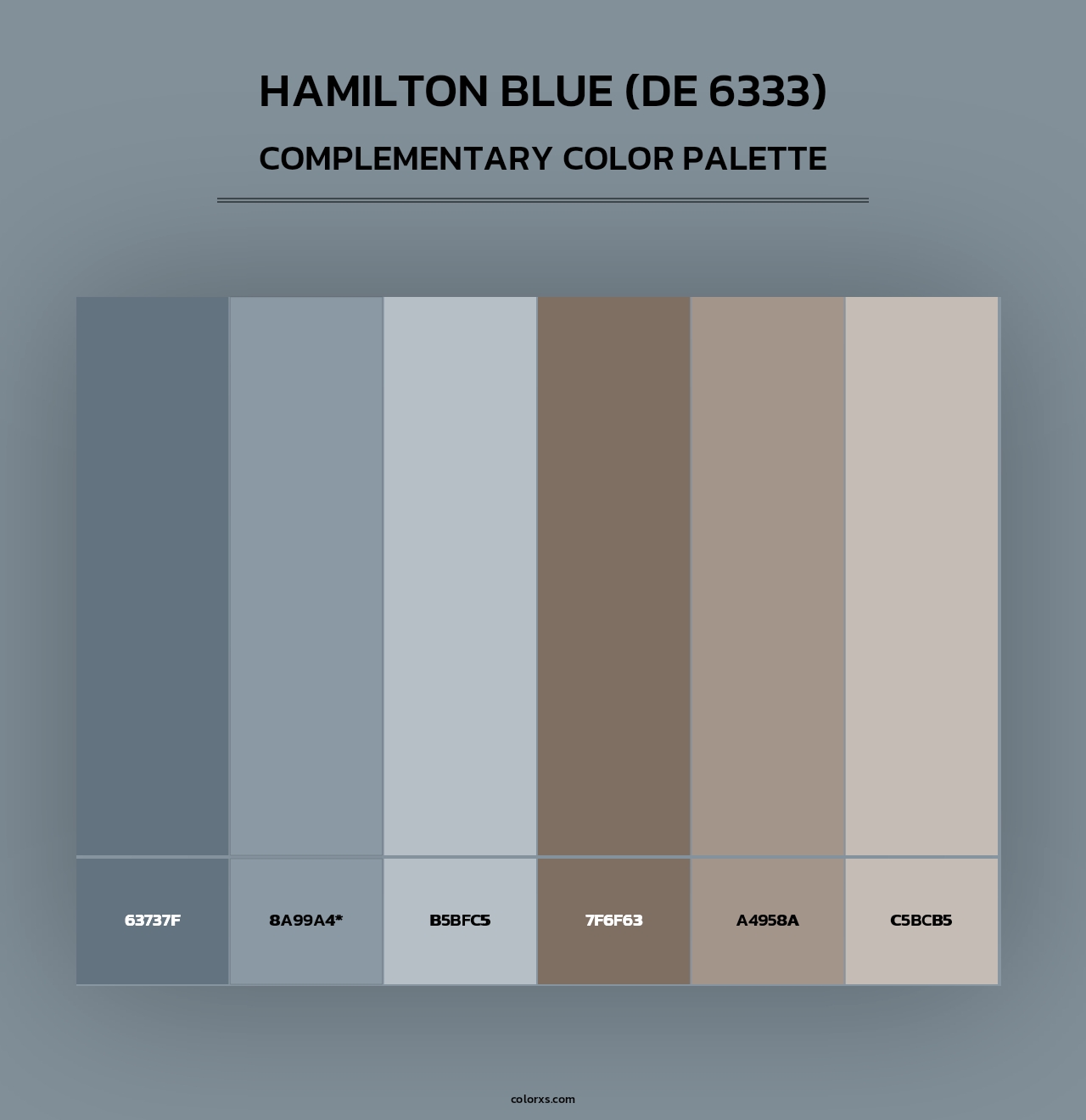 Hamilton Blue (DE 6333) - Complementary Color Palette