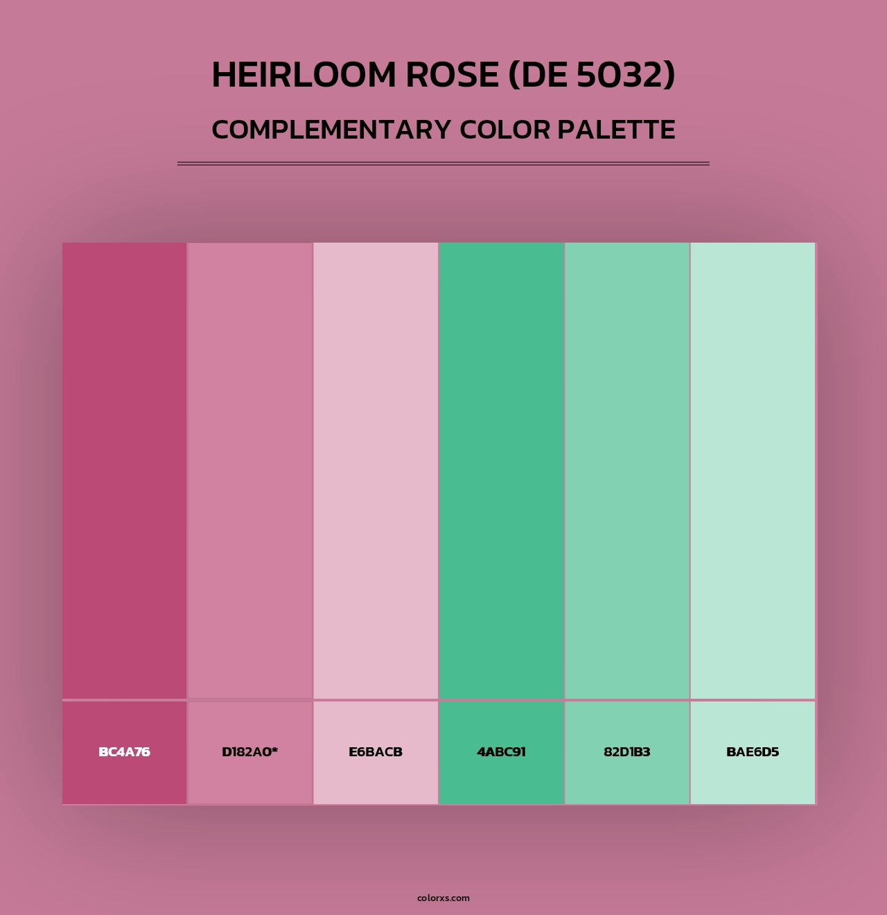 Heirloom Rose (DE 5032) - Complementary Color Palette