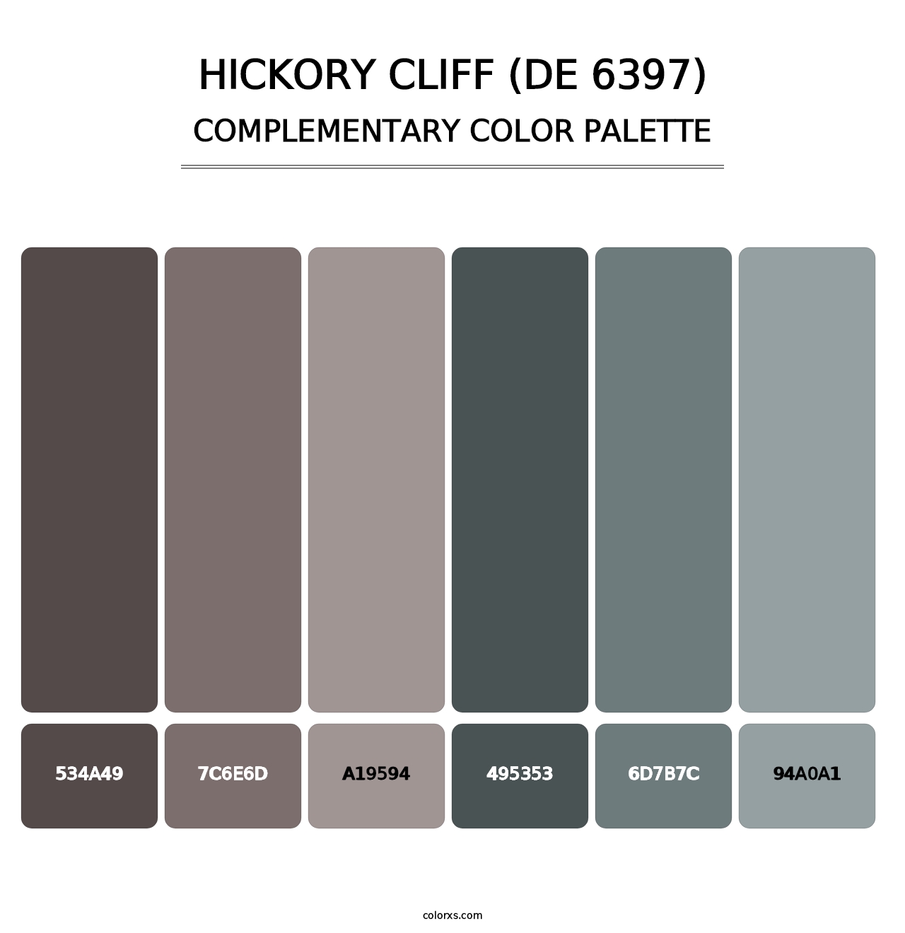 Hickory Cliff (DE 6397) - Complementary Color Palette
