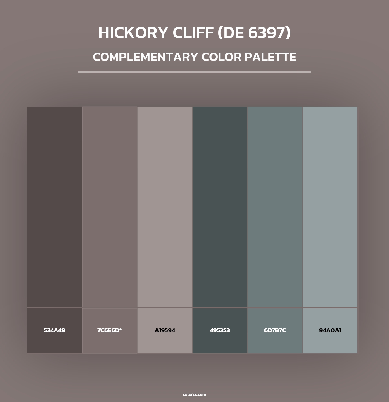 Hickory Cliff (DE 6397) - Complementary Color Palette