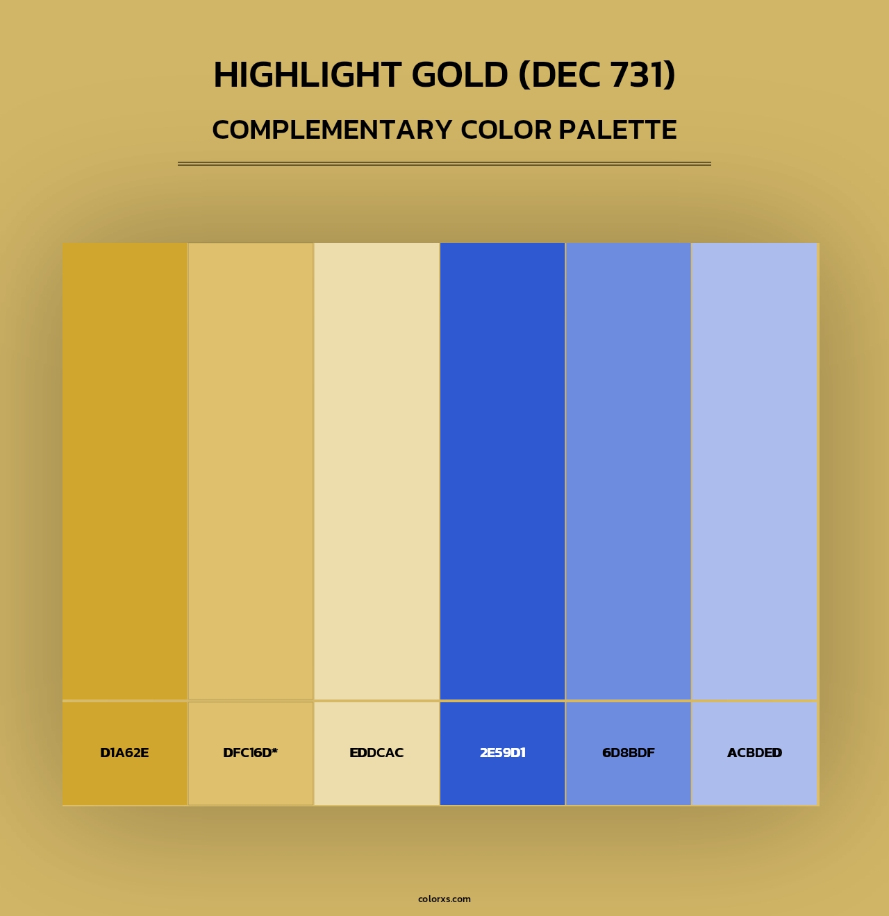Highlight Gold (DEC 731) - Complementary Color Palette