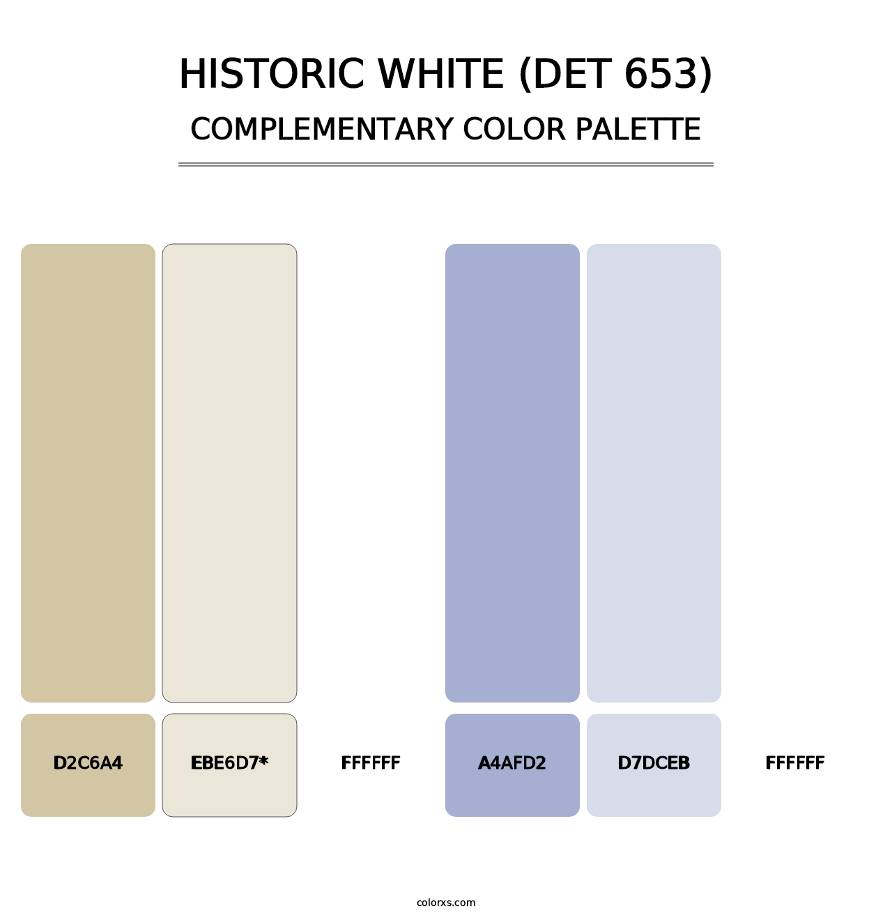 Historic White (DET 653) - Complementary Color Palette