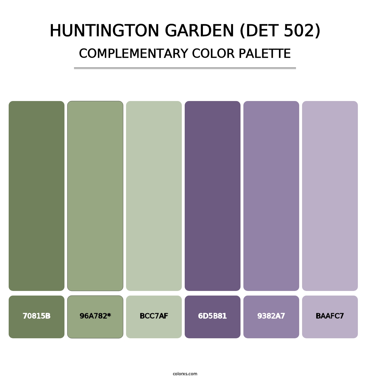 Huntington Garden (DET 502) - Complementary Color Palette