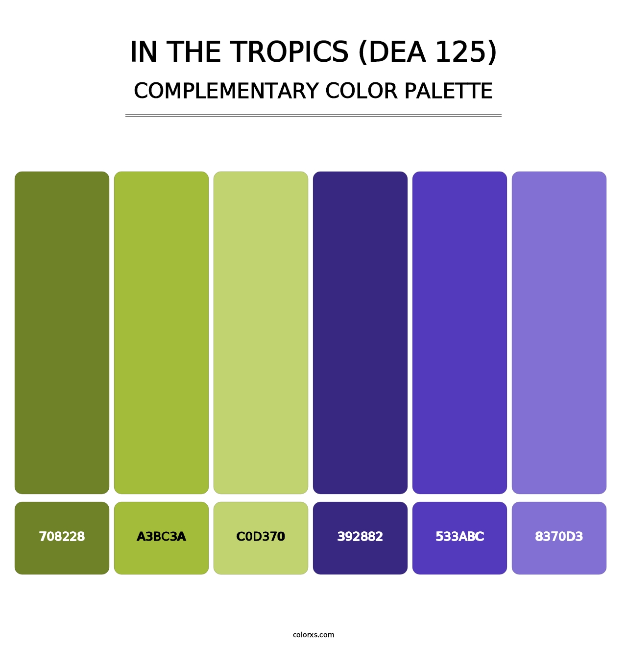In the Tropics (DEA 125) - Complementary Color Palette