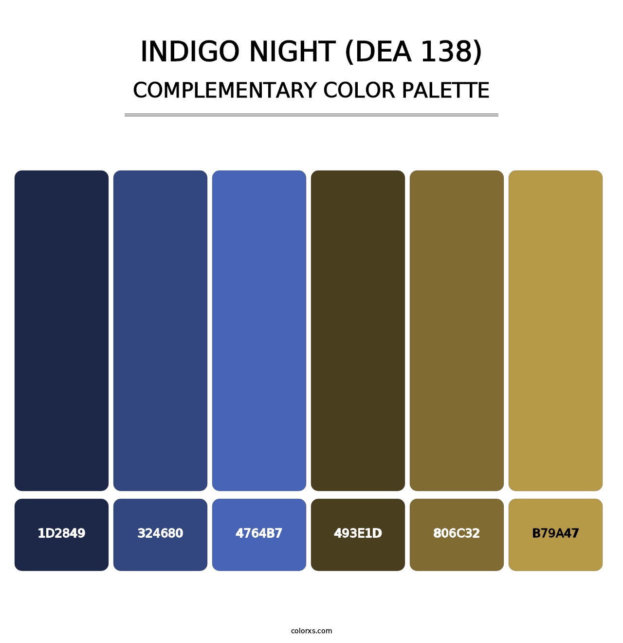 Indigo Night (DEA 138) - Complementary Color Palette