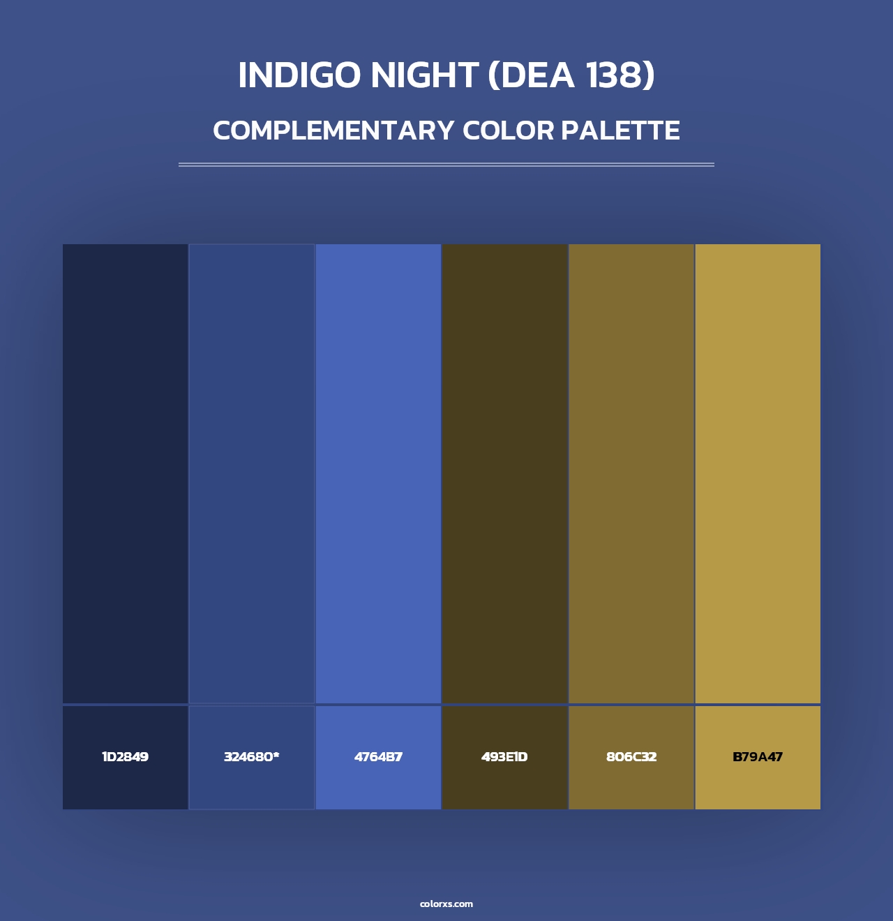 Indigo Night (DEA 138) - Complementary Color Palette