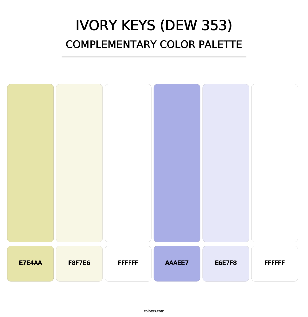 Ivory Keys (DEW 353) - Complementary Color Palette