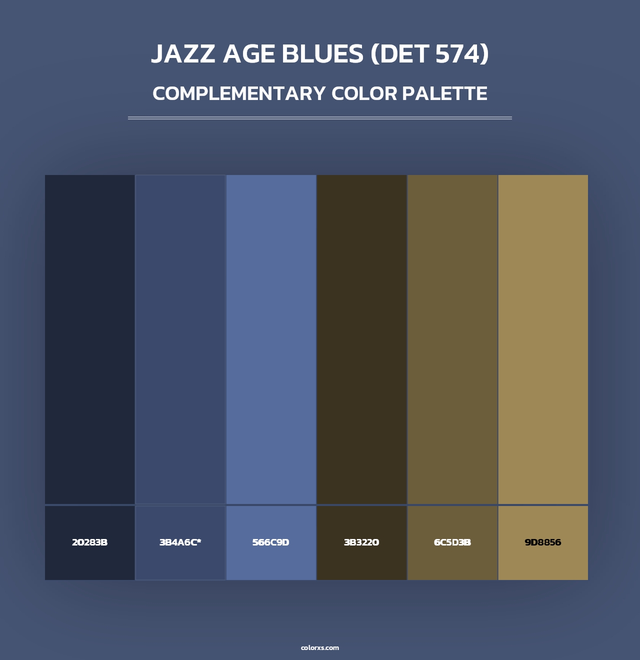 Jazz Age Blues (DET 574) - Complementary Color Palette