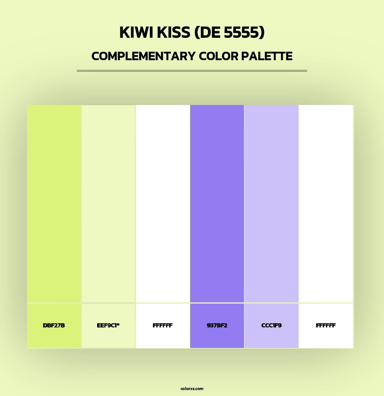 Kiwi Kiss (DE 5555) - Complementary Color Palette