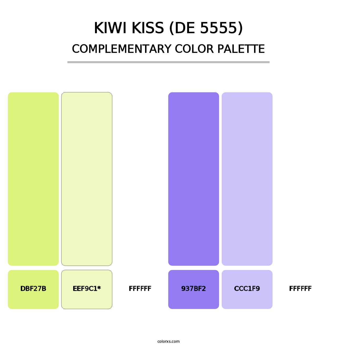 Kiwi Kiss (DE 5555) - Complementary Color Palette