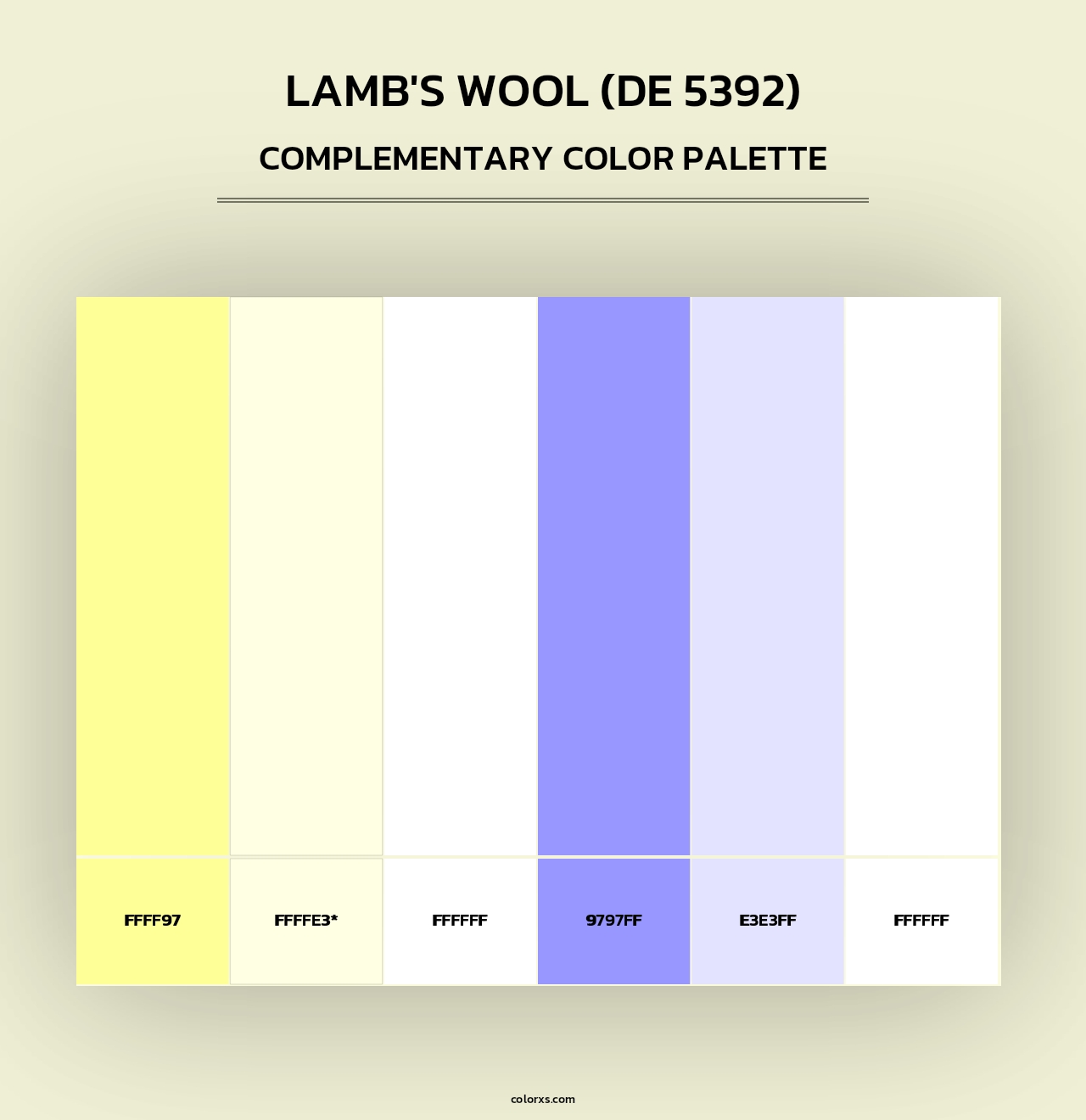 Lamb's Wool (DE 5392) - Complementary Color Palette