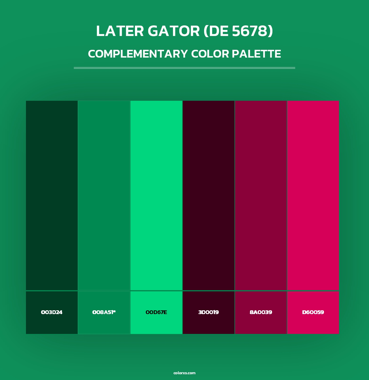 Later Gator (DE 5678) - Complementary Color Palette