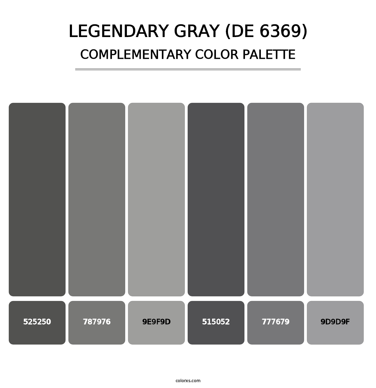 Legendary Gray (DE 6369) - Complementary Color Palette