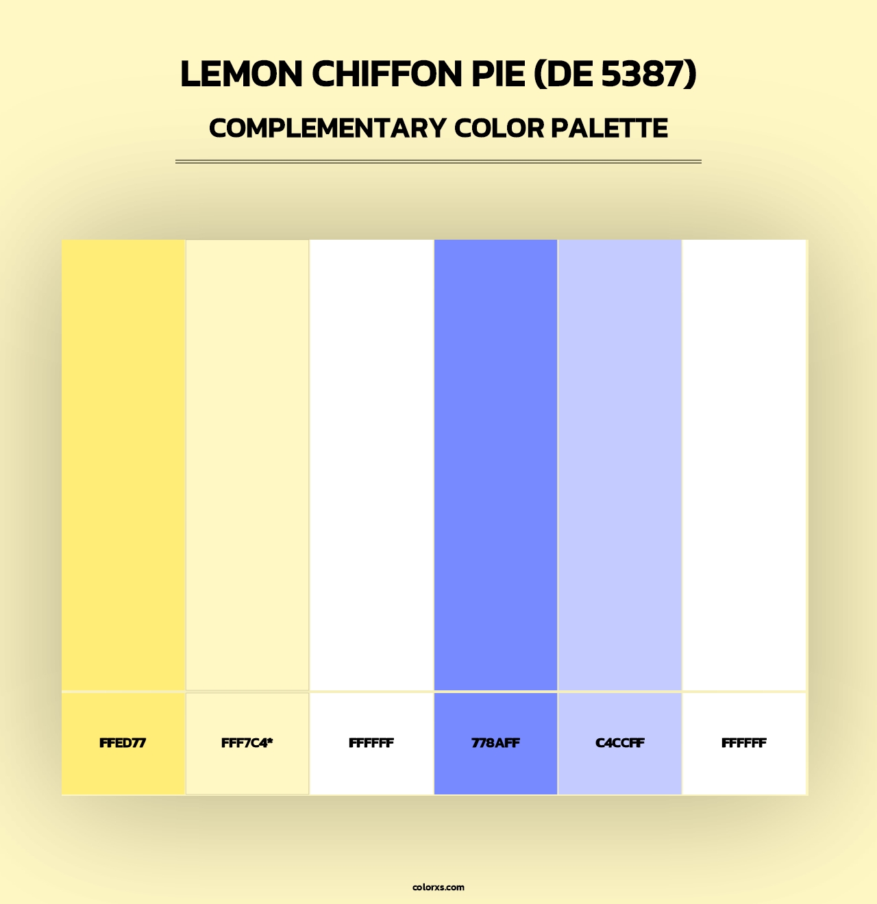 Lemon Chiffon Pie (DE 5387) - Complementary Color Palette