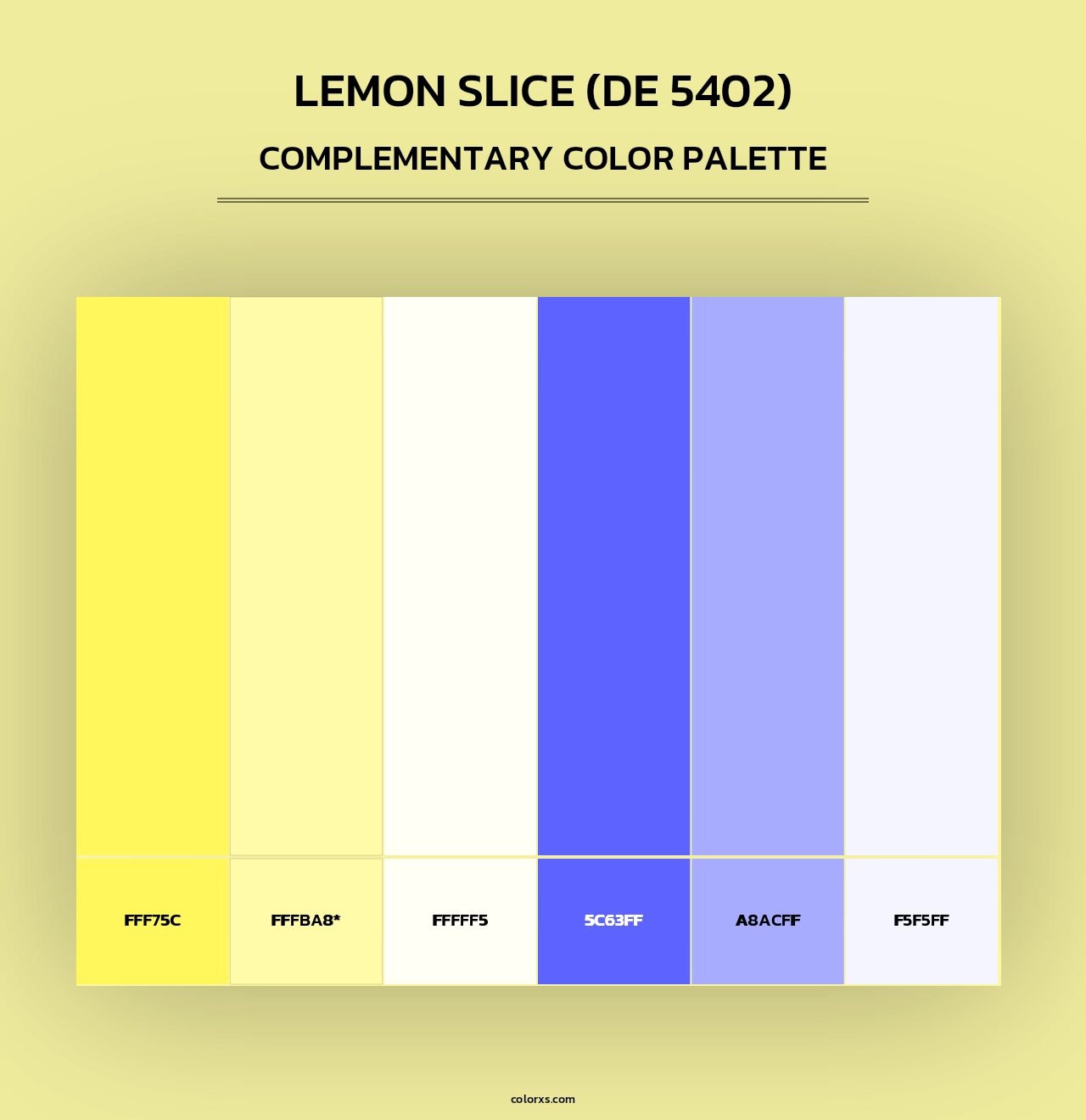Lemon Slice (DE 5402) - Complementary Color Palette