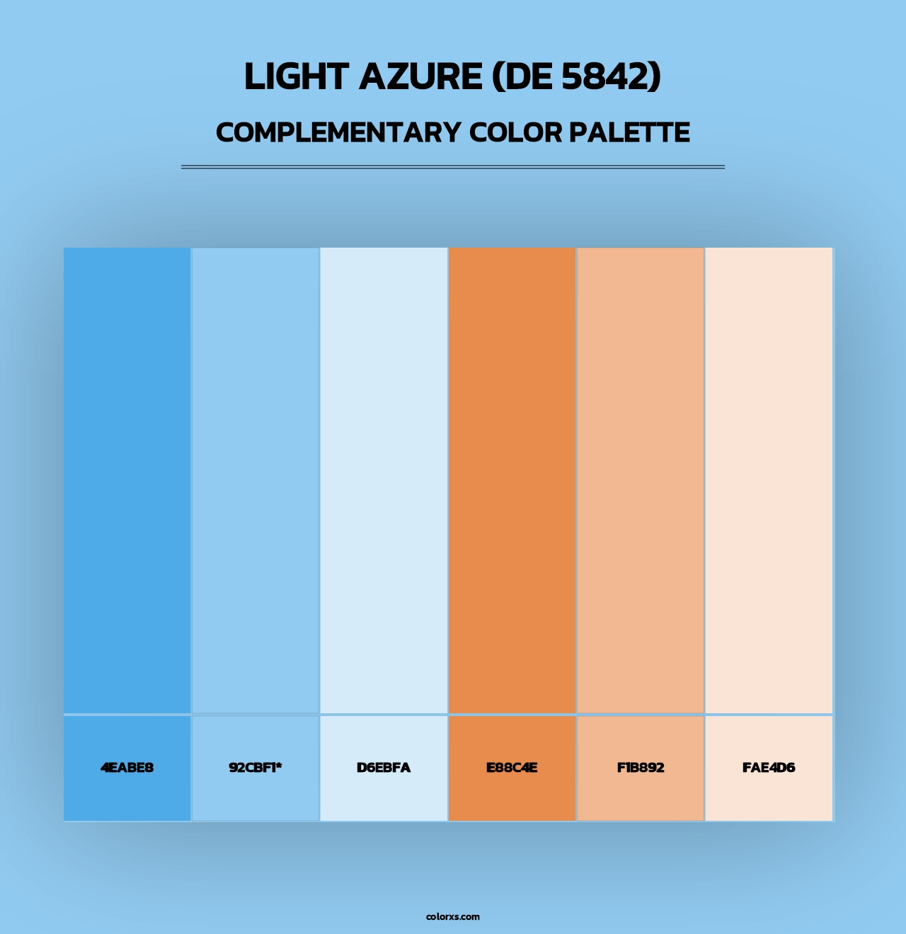 Light Azure (DE 5842) - Complementary Color Palette