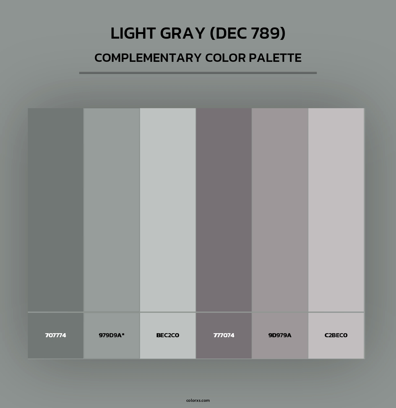 Light Gray (DEC 789) - Complementary Color Palette