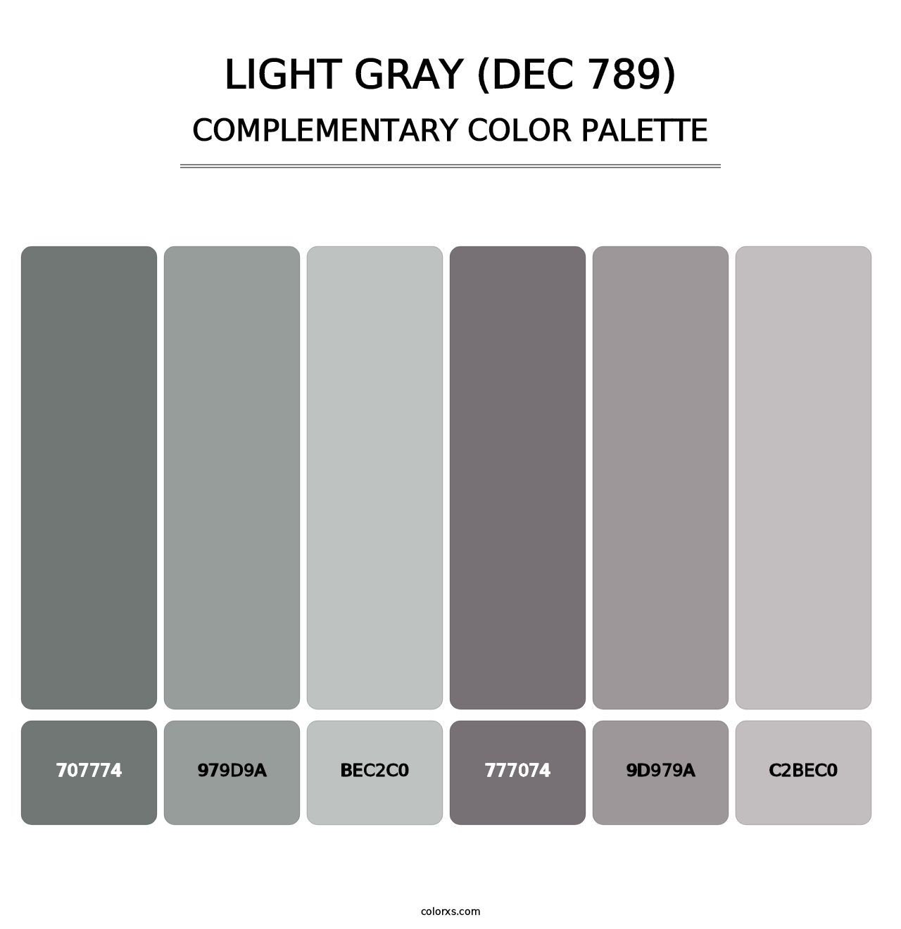 Light Gray (DEC 789) - Complementary Color Palette