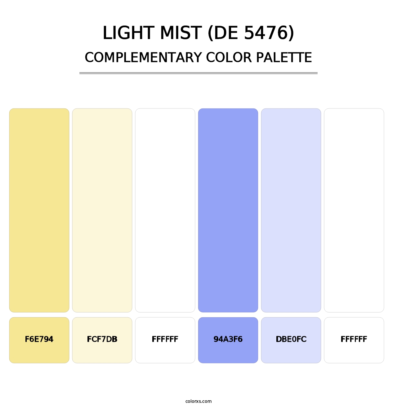 Light Mist (DE 5476) - Complementary Color Palette