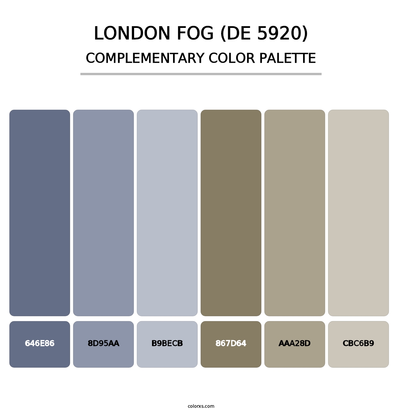 London Fog (DE 5920) - Complementary Color Palette
