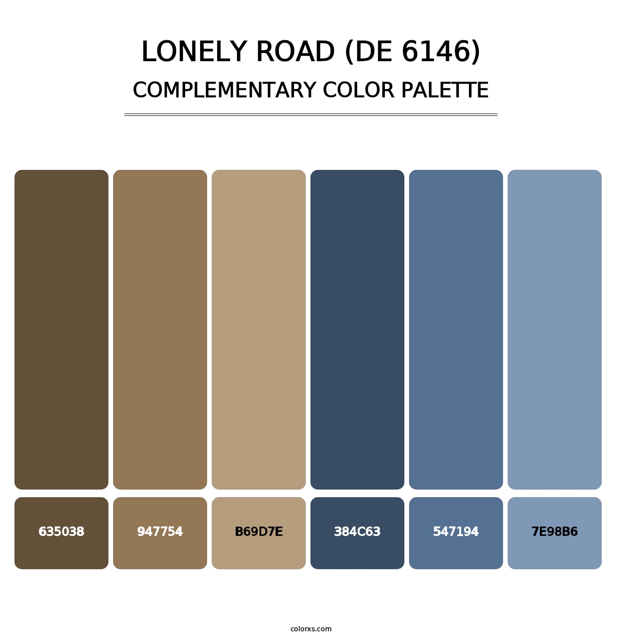 Lonely Road (DE 6146) - Complementary Color Palette
