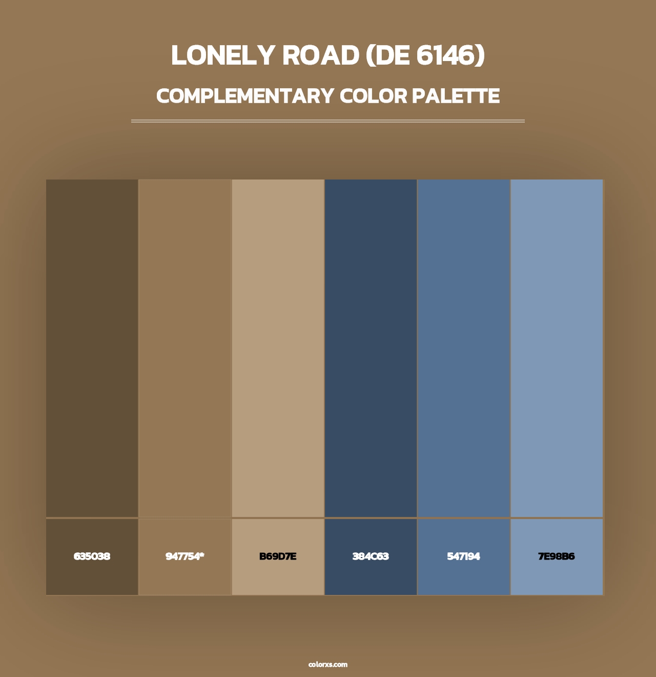 Lonely Road (DE 6146) - Complementary Color Palette