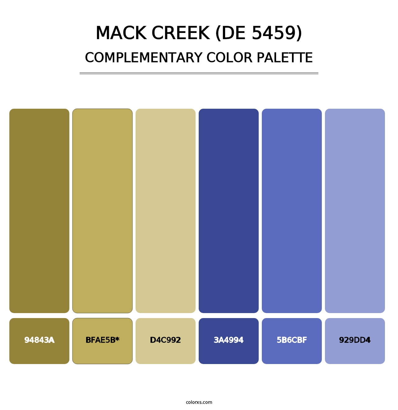 Mack Creek (DE 5459) - Complementary Color Palette