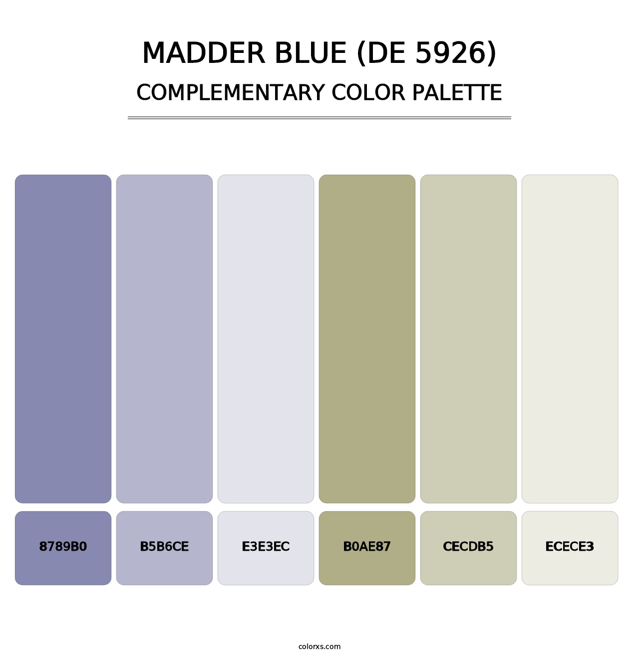 Madder Blue (DE 5926) - Complementary Color Palette