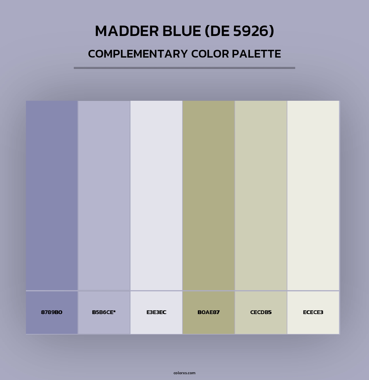 Madder Blue (DE 5926) - Complementary Color Palette