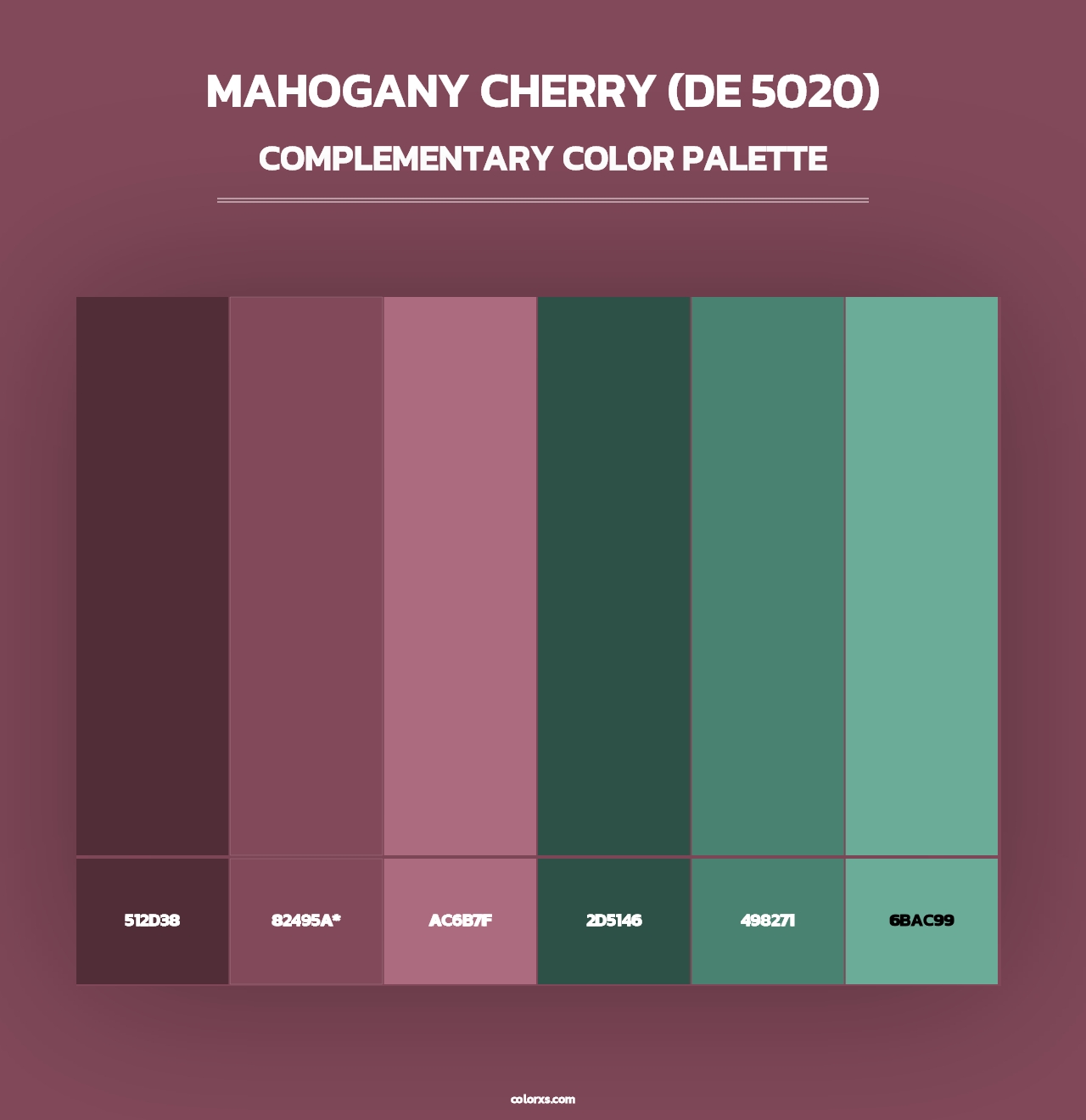 Mahogany Cherry (DE 5020) - Complementary Color Palette