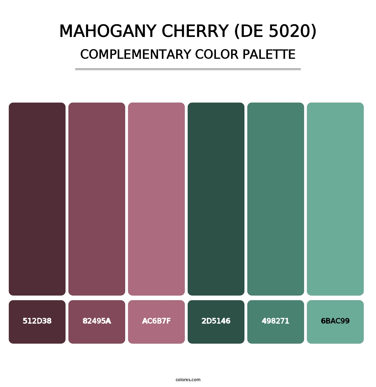 Mahogany Cherry (DE 5020) - Complementary Color Palette