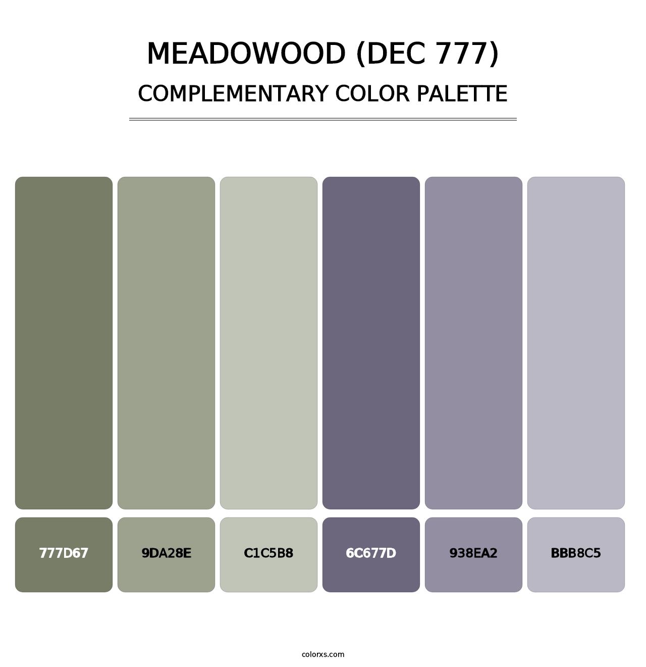 Meadowood (DEC 777) - Complementary Color Palette