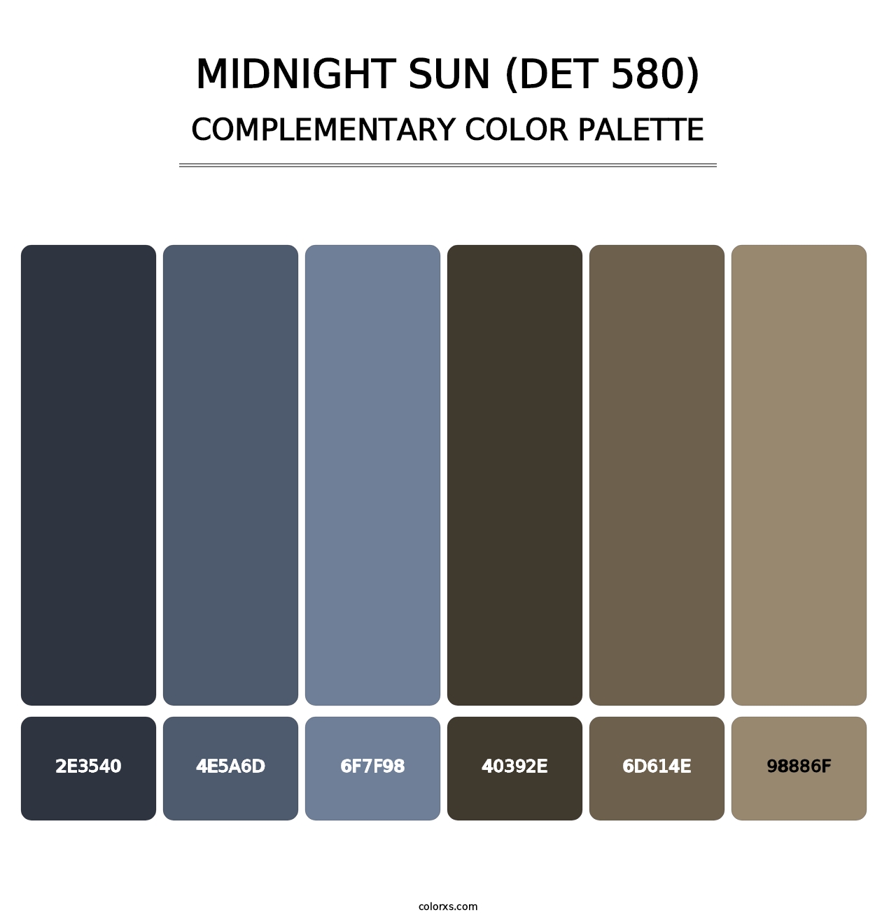 Midnight Sun (DET 580) - Complementary Color Palette