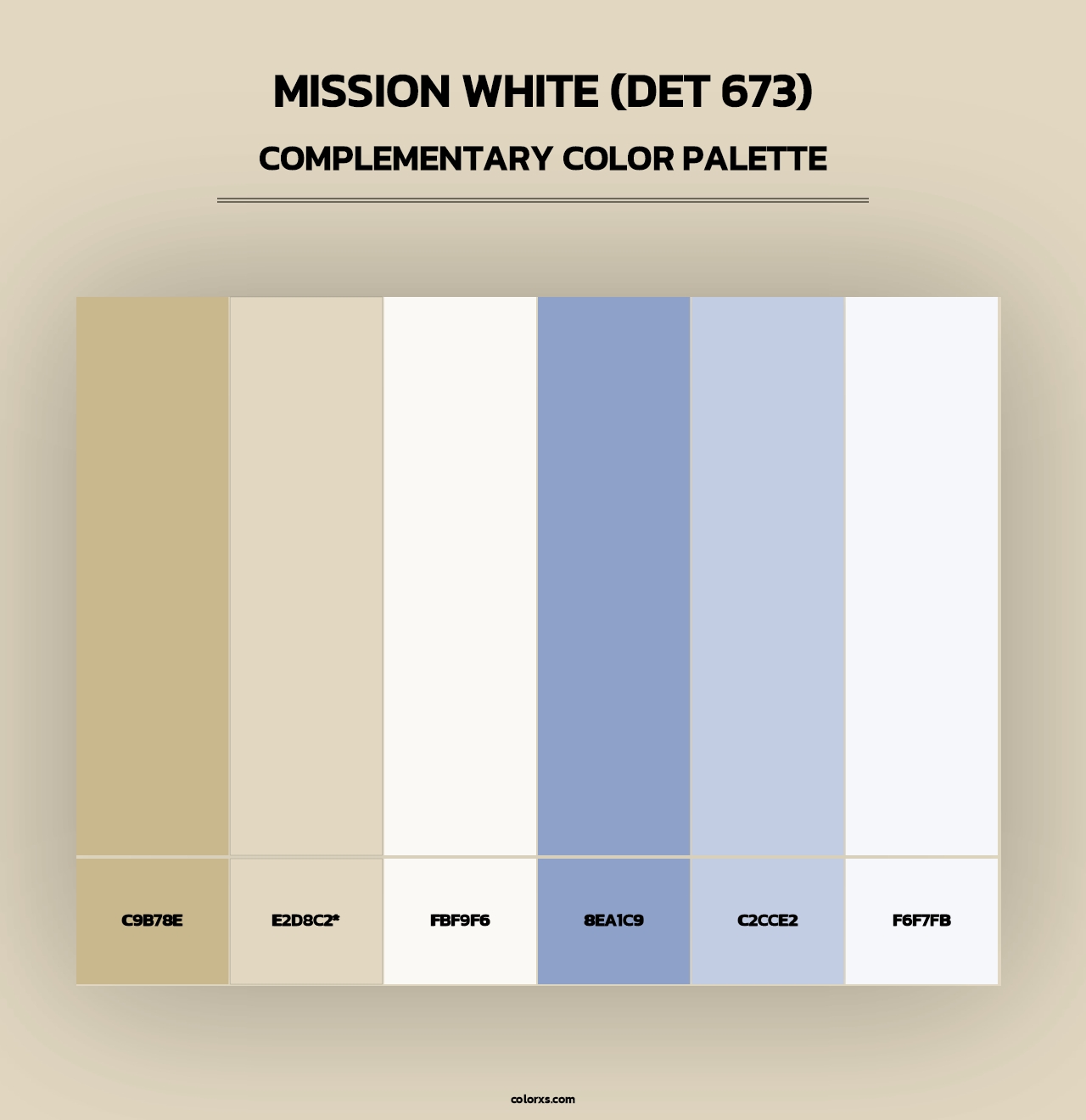 Mission White (DET 673) - Complementary Color Palette