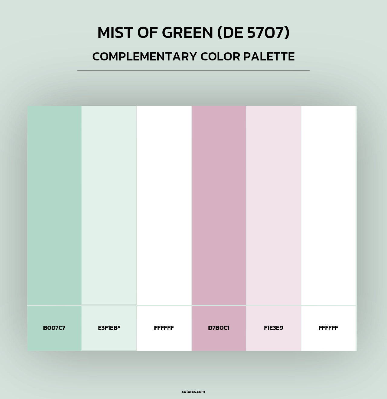 Mist of Green (DE 5707) - Complementary Color Palette