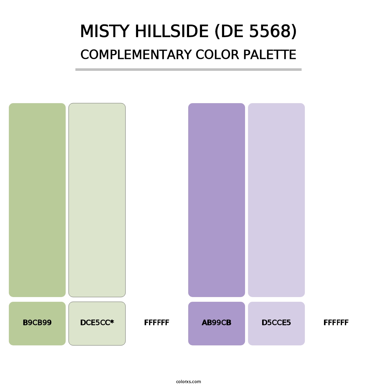 Misty Hillside (DE 5568) - Complementary Color Palette