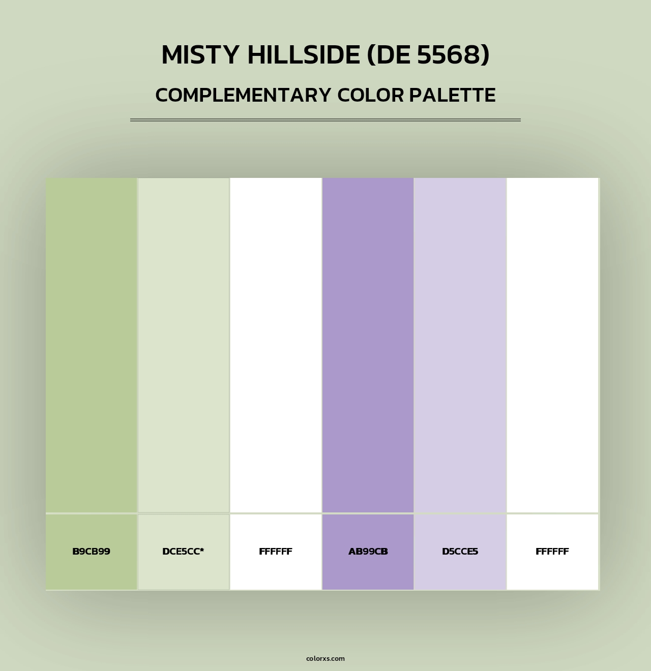Misty Hillside (DE 5568) - Complementary Color Palette
