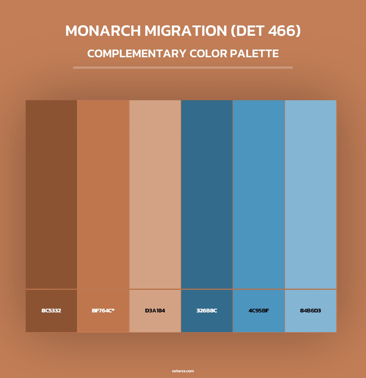Monarch Migration (DET 466) - Complementary Color Palette