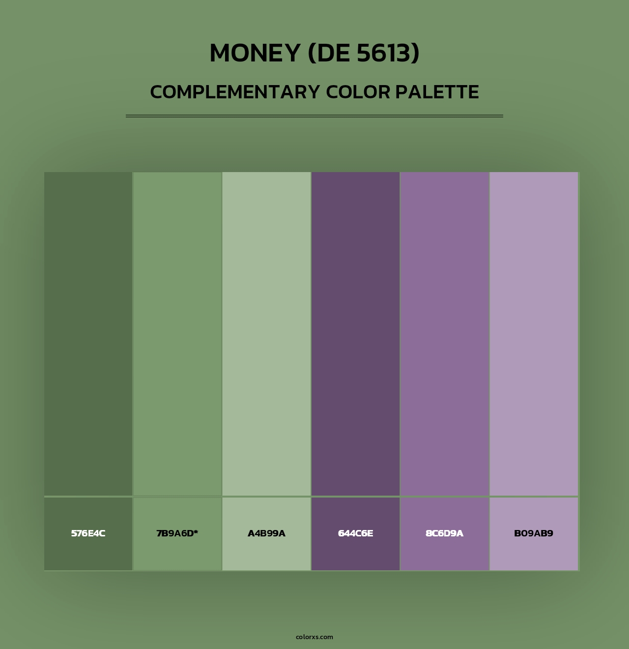 Money (DE 5613) - Complementary Color Palette