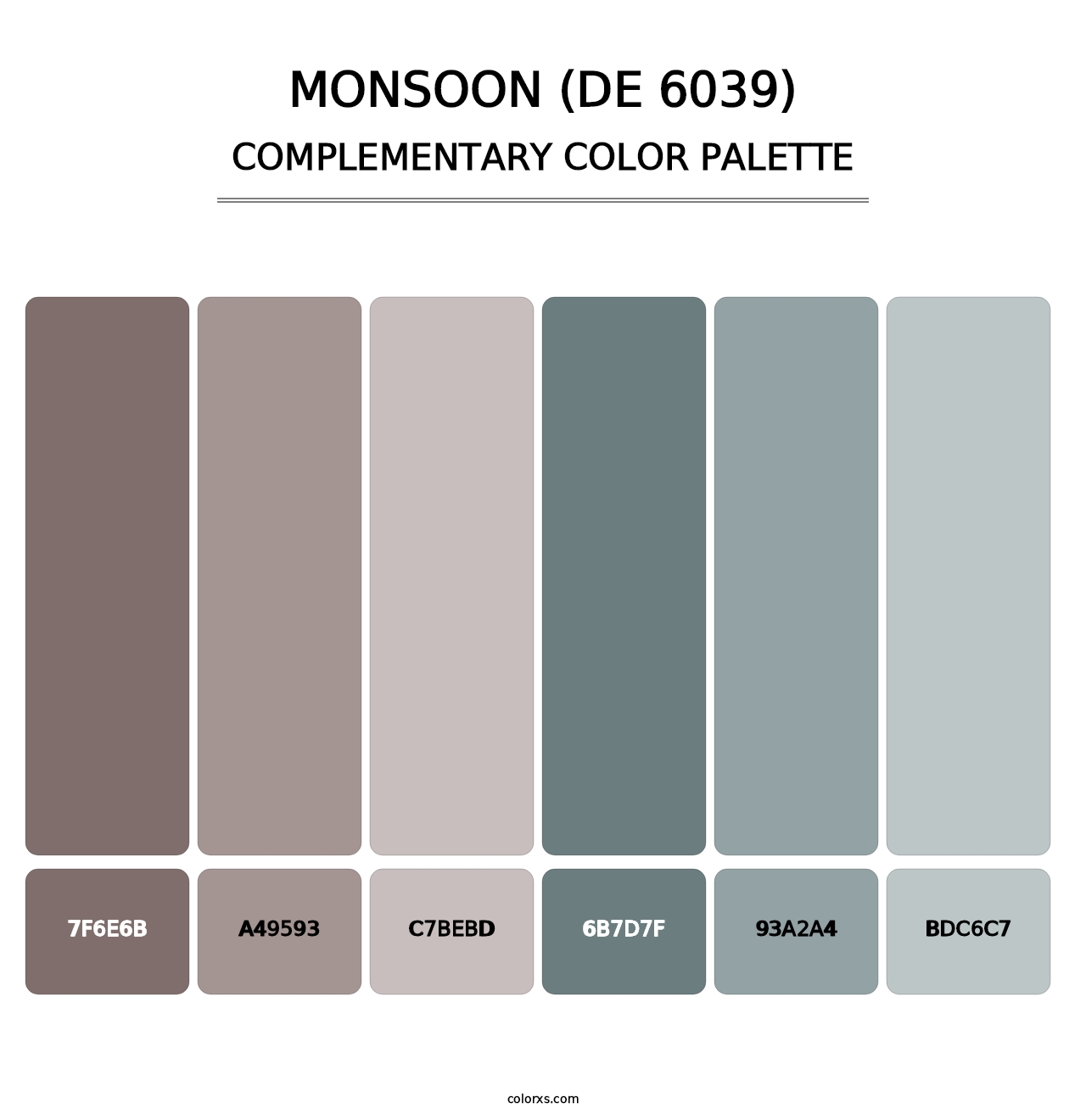 Monsoon (DE 6039) - Complementary Color Palette